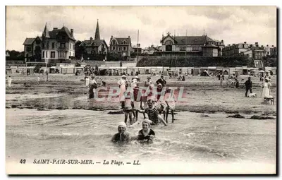 Saint-Pair-sur-Mer — A Praia — LL. — Imp. Levy Pils & Cie, Paris