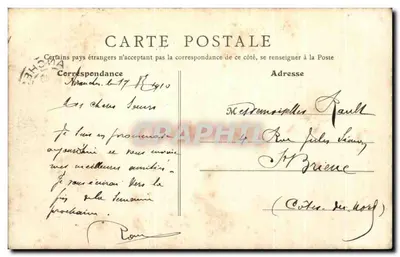 Avranches (Manche) — Rua de Granville — B. F. Paris, n°45 — Verso