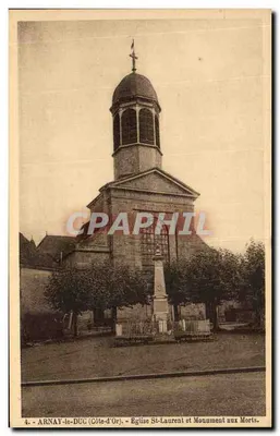 Arnay-le-Duc (Côte-d'Or) — Igreja de São Luís e Monumento aos Mortos — n°4