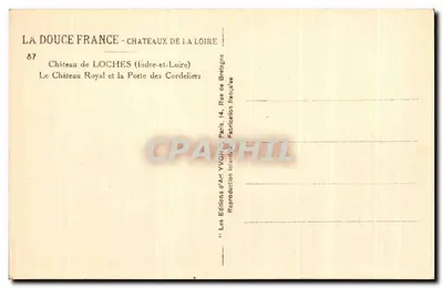 Castelo de Loches (Indre-et-Loire) — O Castelo Real e a Porta dos Cordeliers — Edições d'Art Yvon — Verso