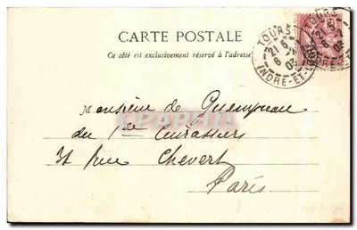 Tours — Statua Kartezjusza — Librairie P. Verneaux — Rewers