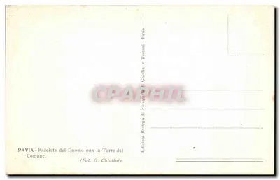 Pavia - Facciata del Duomo con la Torre del Comune — Éditions Fotografi di Chiolini, Pavia — Rewers