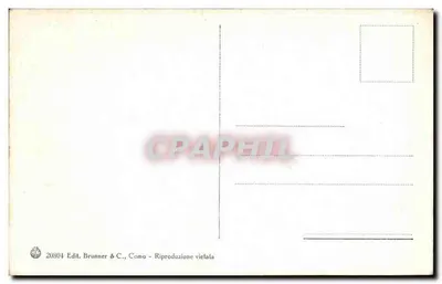 Sorrento - Villa Marion Crawford — widok z wille położonej na skałach, z budynkiem z kolumnami przy brzegu wody — Rewers