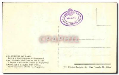 Certosa di Pavia - Mnich przy oknie (Dzieło Bergognonego) — Rewers