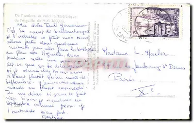 Aiguilha do Meio — Teleférico — Editor: Le Touring International — Verso