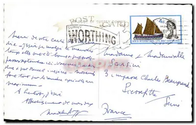 Worthing — Vista panorâmica dos principais locais — editor desconhecido, n° de série 109 B — Verso