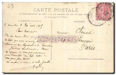 La Vallée du Mont Dore, Sancy et Capucin — vue panoramique du village de Mont Dore-les-Bains — éditeur R. & J. D. n° 10903,12 — Achterkant