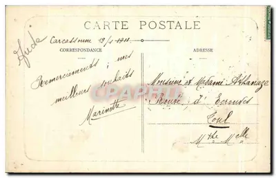 Cidade de Carcassonne — Grande cota da Porta d'Aude — E. Roudière, editor — Verso