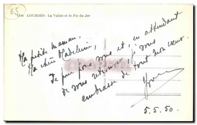 Lourdes — A Vale e o Pic du Jer — Foto Quinault — Verso
