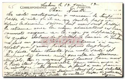 Luchon — Widok parku kasyna i portu Vénasque — Correspondance — Rewers