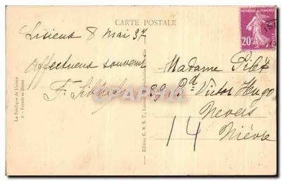 Bazylika w Liseux — Fronton i Dach — Wydawnictwo C. B. S. T., Liseux — Rewers
