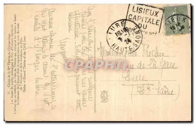Świątynia Dziecka Jezusa — Lisieux — Wydawca nieznany, numer serii nie widoczny — Rewers