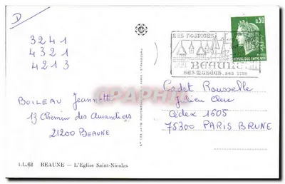 Church of Saint-Nicolas — Beaune — Publisher L.L.62 — Back