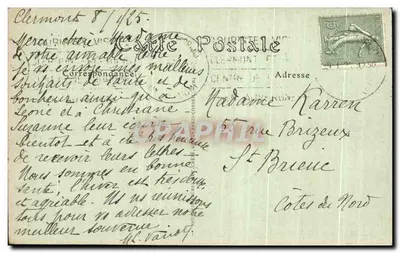 Clermont-Ferrand — Ogólny widok i Plateau de Gergovie — Jhot, n°251 — Rewers