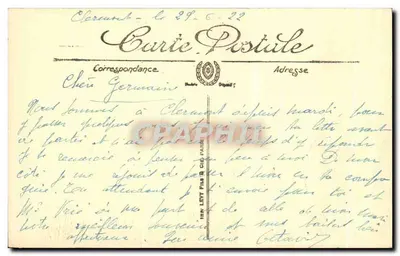 Clermont-Ferrand — Rua dos Grosso e a Catedral — editor LL n°110 — Verso