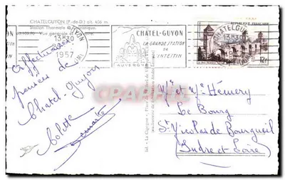 Châtel-Guyon — Vista geral e turística — A Cegonha — Verso