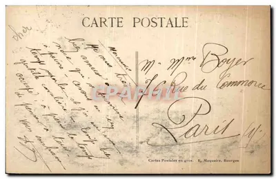 Bourges — Vista centrale scattata dal Palazzo Jacques-Cœur — Editore E. Maquaire, n° 401 — Verso