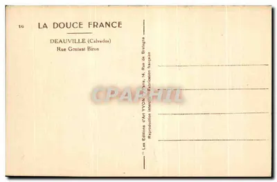 Deauville (Calvados) — Rue Gontaut Biron — Les Editions d'Art YVON, Paris — Verso