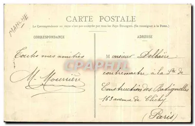 Cherbourg — Torpedeiro de Defesa Móvel no Mar em Um Dia de Tempestade — P. B., Cherbourg — Verso
