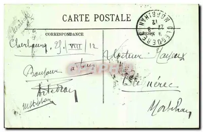 Cherbourg — Estatua de Napoleón y Rada de los Torpedos — LL. n°40 — Reverso