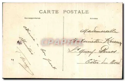 Stara pocztówka Cherbourg Statua Napoleona I — Rewers