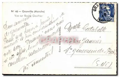 Granville — Widok na Roche Gauthier — Wydawca Emma, n° 46 — Rewers
