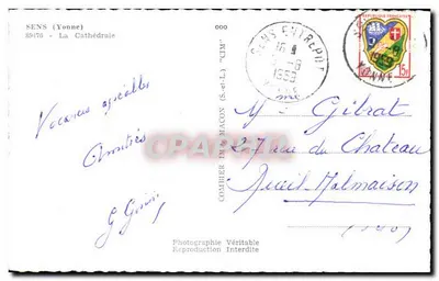 Sens (Yonne) — A Catedral — Combiér (S.-et-L.) — Verso
