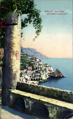 Amalfi — panorama vu de l'Hôtel Cappuccini — éditeur Domenico Trampetti, Napoli