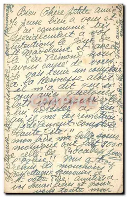 Abadia dos Beneditinos de Solesmes (Sarthe) — As Célèbres Esculturas — Personagens do Envelopamento da Virgem — Verso