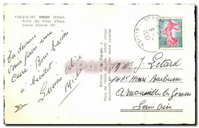 A Cegonha — Hotel de Ville de Vichy — Éditions La Cigogne — Verso