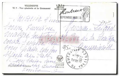Villeneuve en Le Grammont — Algemene uitzicht — Uitgaven Jaeger, n° VI 7 — Achterkant