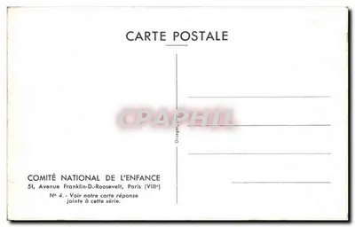 Lémurien — dois indivíduos em uma ramo — Comité National de l'Enfance, Paris — Verso