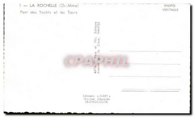 La Rochelle — Puerto de Yates y las Torres — Ediciones Gaby — Reverso