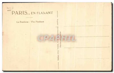 Panthéon — Paryż — Wydawnictwo Sztuki YVON, seria 16, nr 187 — Rewers