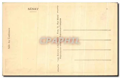 Sala das Conferências — Senado — Les Éditions d'Art Martel — Verso