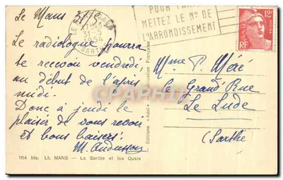 Le Mans — La Sarthe en de Kade — Uitgaven « Adol » — Achterkant