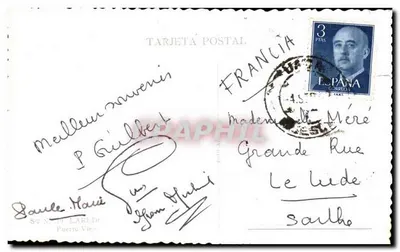 Puerto Viejo — widok wybrzeża — Tarjeta Postal — Rewers
