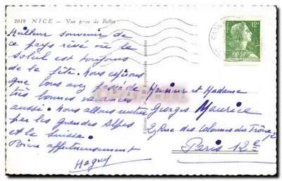 Widok Nicei — widok z Bellet — Wydawnictwo M. Reprodukcja Inwentura — Rewers