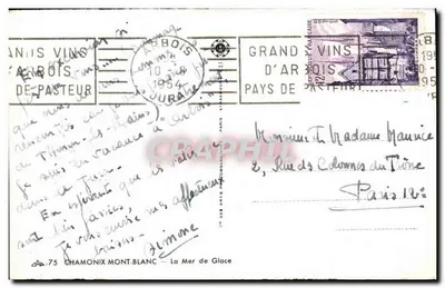Morze lodowe — Chamonix Mont Blanc — wydawca A.75 — Rewers