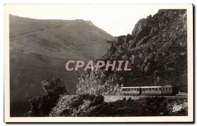 La Rhune - La Brèche — vista del treno a cremagliera — editore C.A.P. n° 91