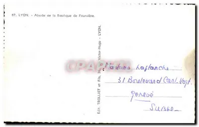 Bazylika Fourvière — Lyon — Wyd. Trolliet & Fils, Lyon — Rewers