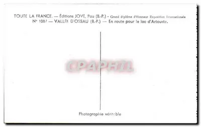 Vallei van Ossau — Op weg naar het meer van Artouste — Uitgaven JOVÉ, Pau (B.P.) — Achterkant