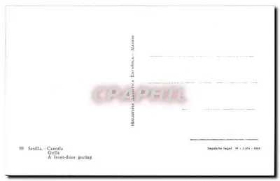 Seville - Grila na drzwi wejściowe — Heliotipa Española, Madryt, n° 99 — Rewers