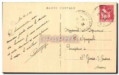 O Massif do Mont Blanc (4810 m) visto de Annemasse — J. Ranoblet, editor (Alta Saboia) n° 11012 — Verso