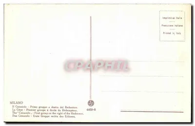 El Cenáculo — Primer grupo a la derecha del Redentor — Milán, serie 4469-8 — Reverso
