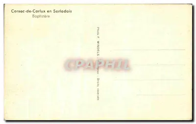Carsac-de-Carlux na Sarladais — Batistério — Foto F. Windeles, Montignac — Verso