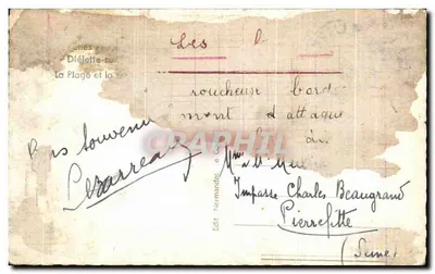 Les Diélette-sur-Mer — praia e fortificações — Edit. Normandes, Seme (Seme) — Verso