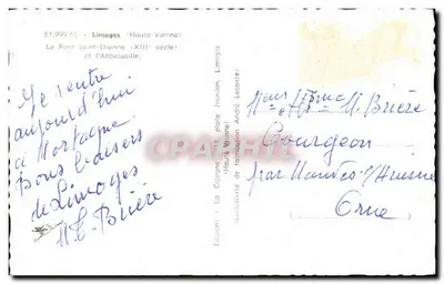 Limoges - Most św. Etienne (XIII wiek) i Abp. d'Abbesaille — Wydawnictwo La Cigogne — Rewers
