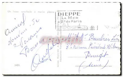 Onda quebrando em Dieppe — Edição Regional A. Jack Mercier, Paris — n° 3403 — Verso