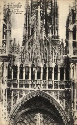 A Catedral de ROUEN — Detalhe do topo da fachada (século XVI) — C.V. 161